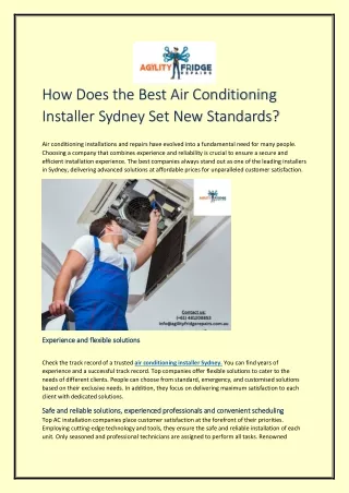 How Does the Best Air Conditioning Installer Sydney Set New Standard (1)