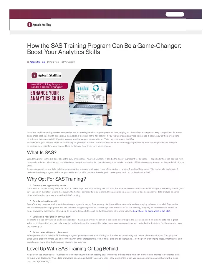 how the sas training program can be a game