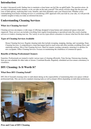 “Professional House Cleaners vs DIY: What’s Right for You?”