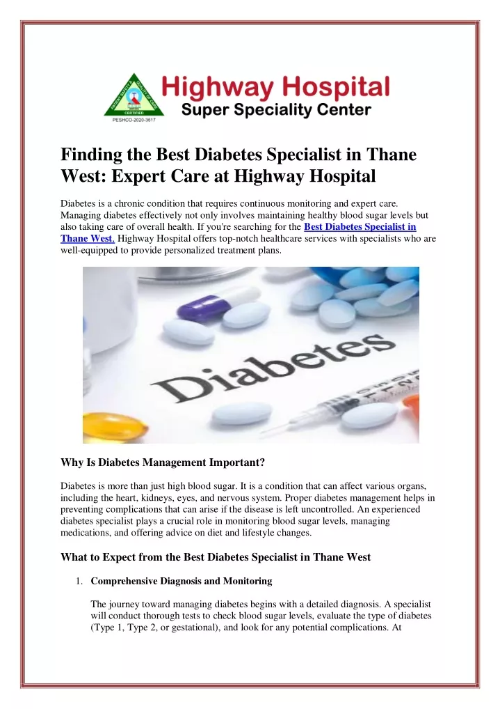 finding the best diabetes specialist in thane