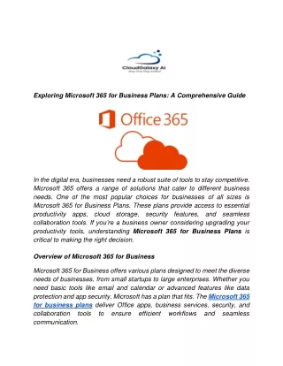exploring microsoft 365 for business plans
