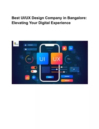 Best UI_UX Design Company in Bangalore_ Elevating Your Digital Experience
