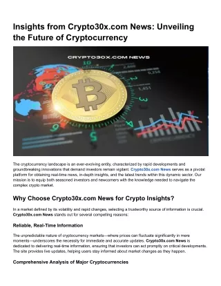 Insights from Crypto30x.com News_ Unveiling the Future of Cryptocurrency