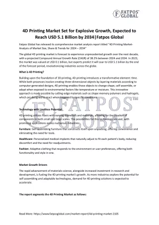 4D Printing Market