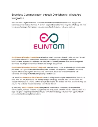 seamless communication through omnichannel