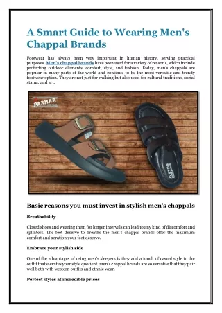 A Smart Guide to Wearing Men's Chappal Brands
