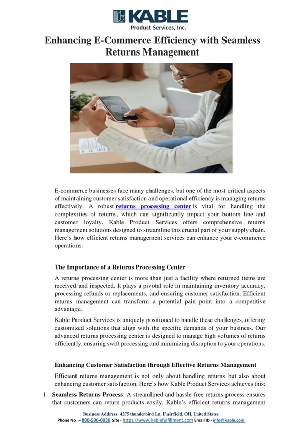 PPT - Enhancing E-Commerce Efficiency with Seamless Returns Management ...