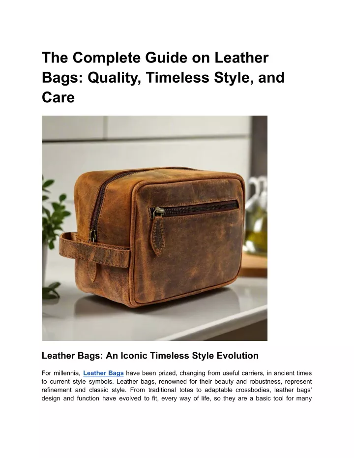 the complete guide on leather bags quality