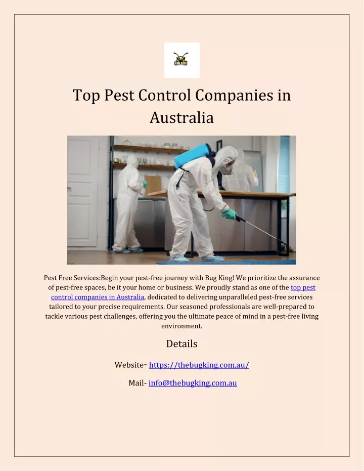 top pest control companies in australia