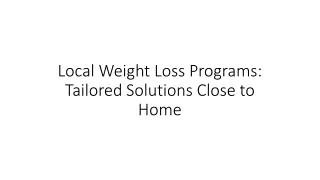 local weight loss programs tailored solutions close to home