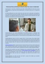 Professional Resume Writing Can Help You Boost Your Career in Hyderabad - slide 1