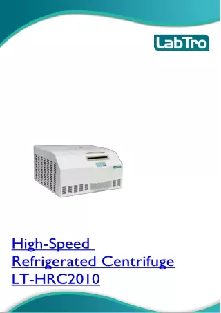 High-Speed Refrigerated Centrifuge LT-HRC2010