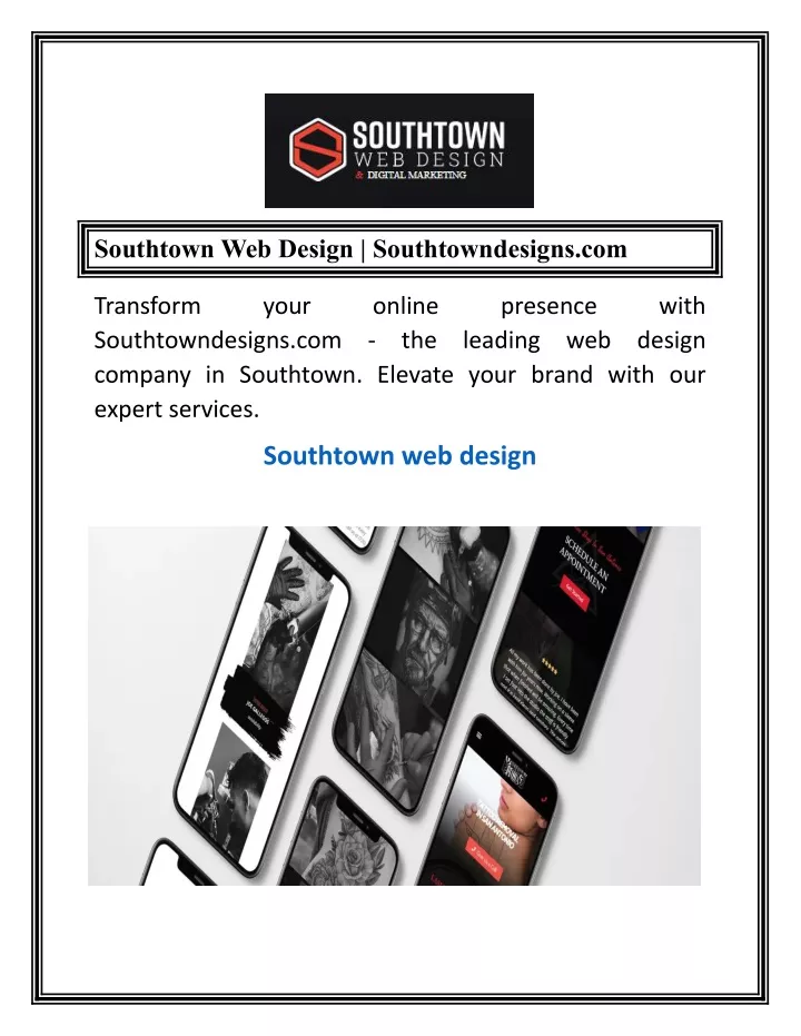 southtown web design southtowndesigns com