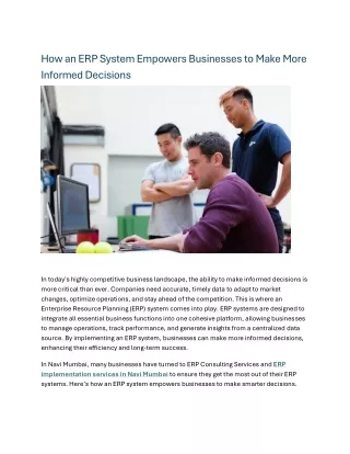 How an ERP System Empowers Businesses to Make More Informed Decisions