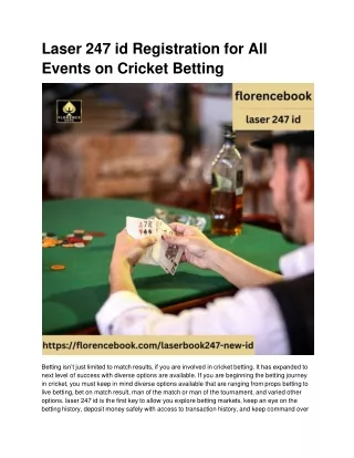 Laser 247 id Registration for All Events on Cricket Betting