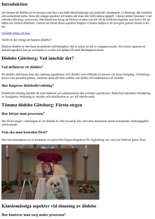 Tömning av dödsbo: Från känslor till konkret handling i Göteborg