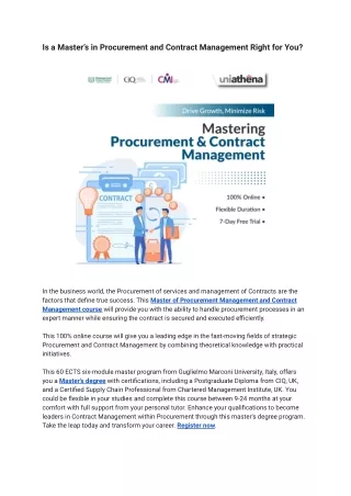 Is a Master’s in Procurement and Contract Management Right for You_