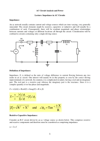 Impedance in AC Circuits