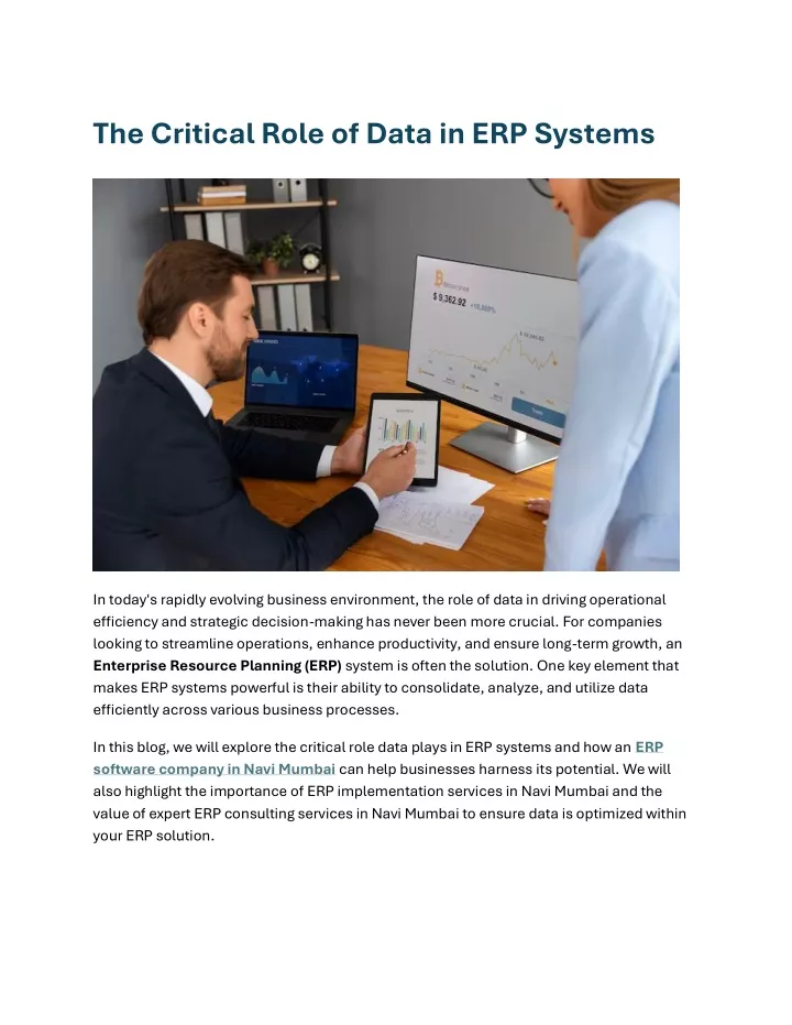 the critical role of data in erp systems