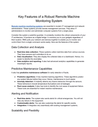 key features of a robust remote machine
