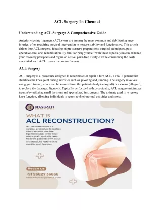 ACL Surgery In Chennai