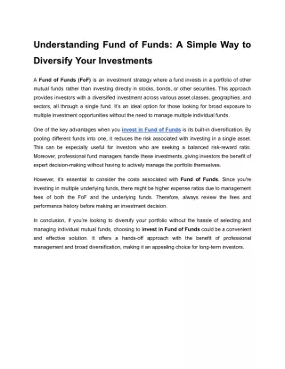 Understanding Fund of Funds_ A Simple Way to Diversify Your Investments