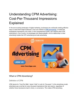 understanding cpm advertising cost per thousand