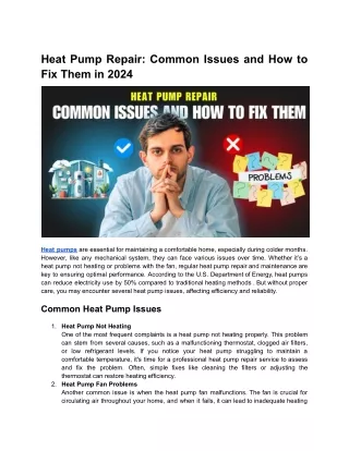 Heat Pump Repair_ Common Issues and How to Fix Them