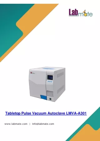 Table Top Pulse Vacuum Autoclave LMVA-A301