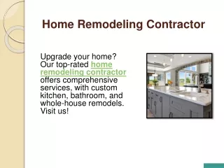 Home Remodeling Contractor
