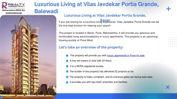 luxurious living at vilas javdekar portia grande