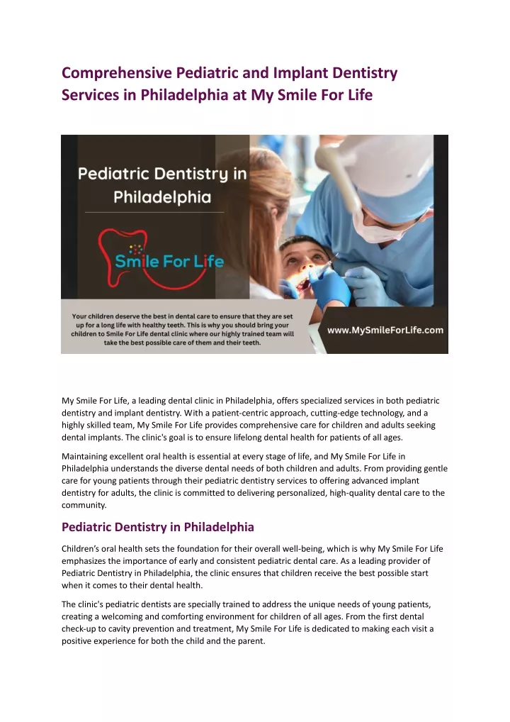 comprehensive pediatric and implant dentistry