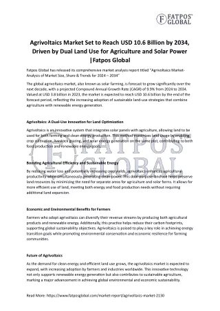 Agrivoltaics Market