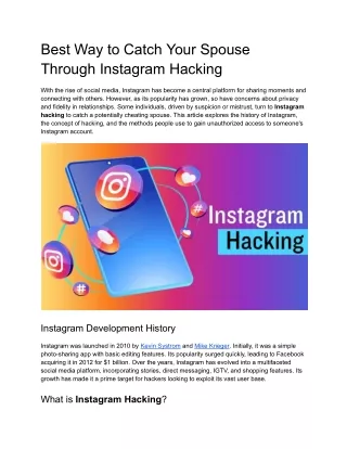 Best Way to Catch Your Spouse Through Instagram Hacking