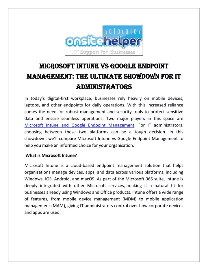 microsoft intune vs google endpoint microsoft