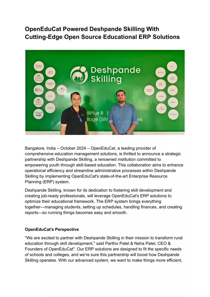 openeducat powered deshpande skilling with