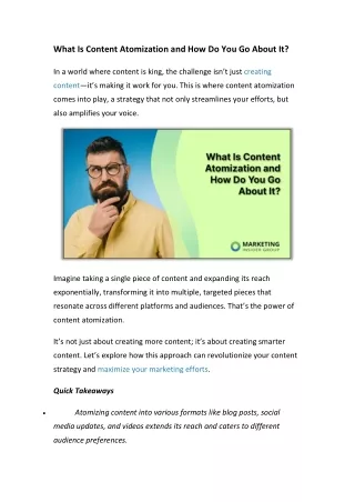 what is content atomization