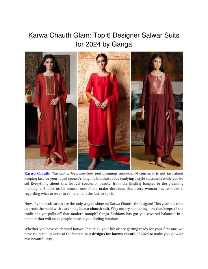 karwa chauth glam top 6 designer salwar suits