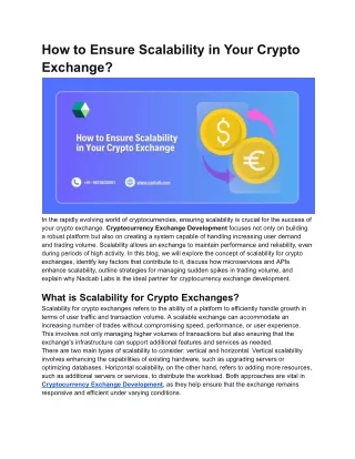 How to Ensure Scalability in Your Crypto Exchange