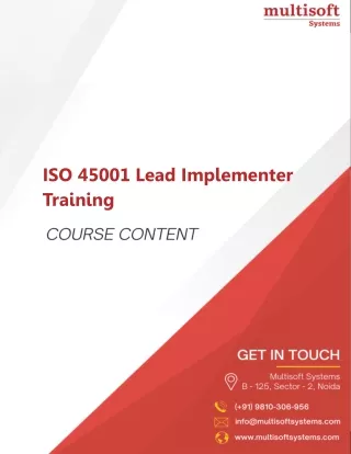 iso 45001 lead implementer training