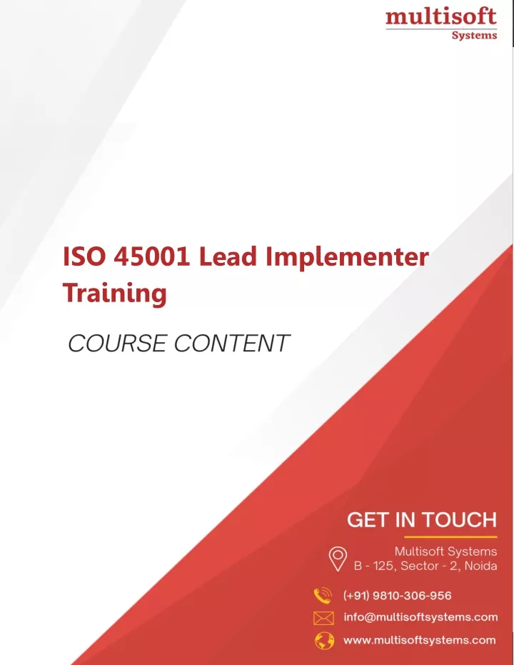 iso 45001 lead implementer training