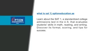 what is sat 1 optioneducation ae