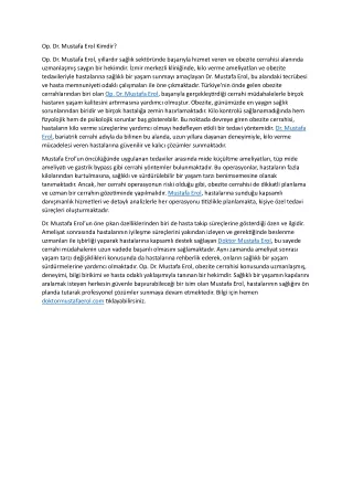 op dr mustafa erol kimdir