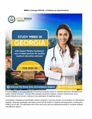 MBBS in Georgia 2024-25  A Gateway by Expertmedicos