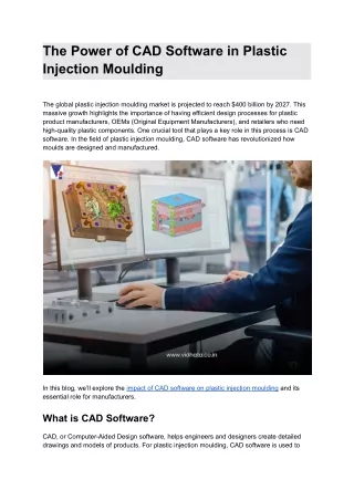 The Power of CAD Software in Plastic Injection Moulding