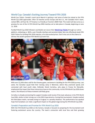 world cup world cup canada s exciting journey