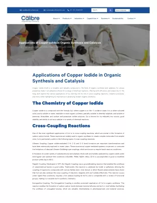 Revolutionising Organic Synthesis with Copper Iodide Catalysis