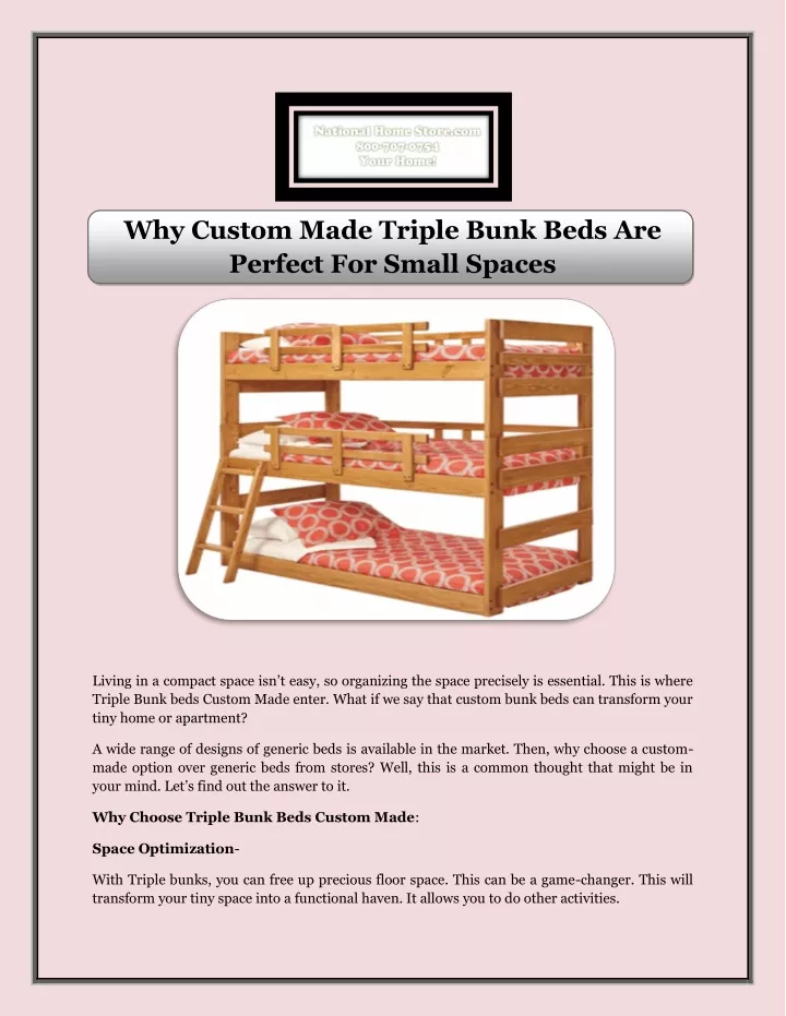 why custom made triple bunk beds are perfect