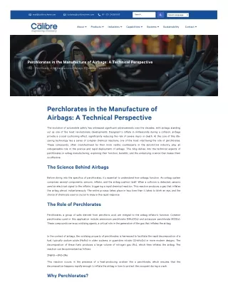 The Chemical Backbone of Airbag Deployment: Perchlorates