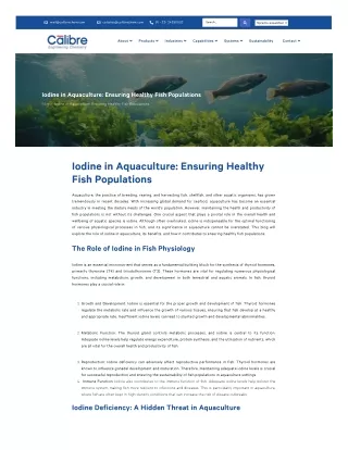 Boosting Fish Immunity with Iodine Supplementation